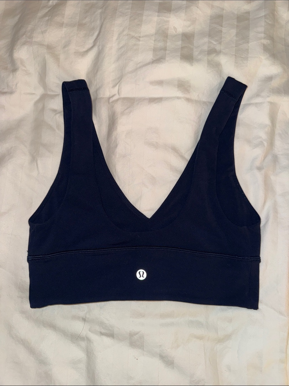 lululemon athletica V-Neck Scoop Bralette in Dark Navy - Picture 3 of 3